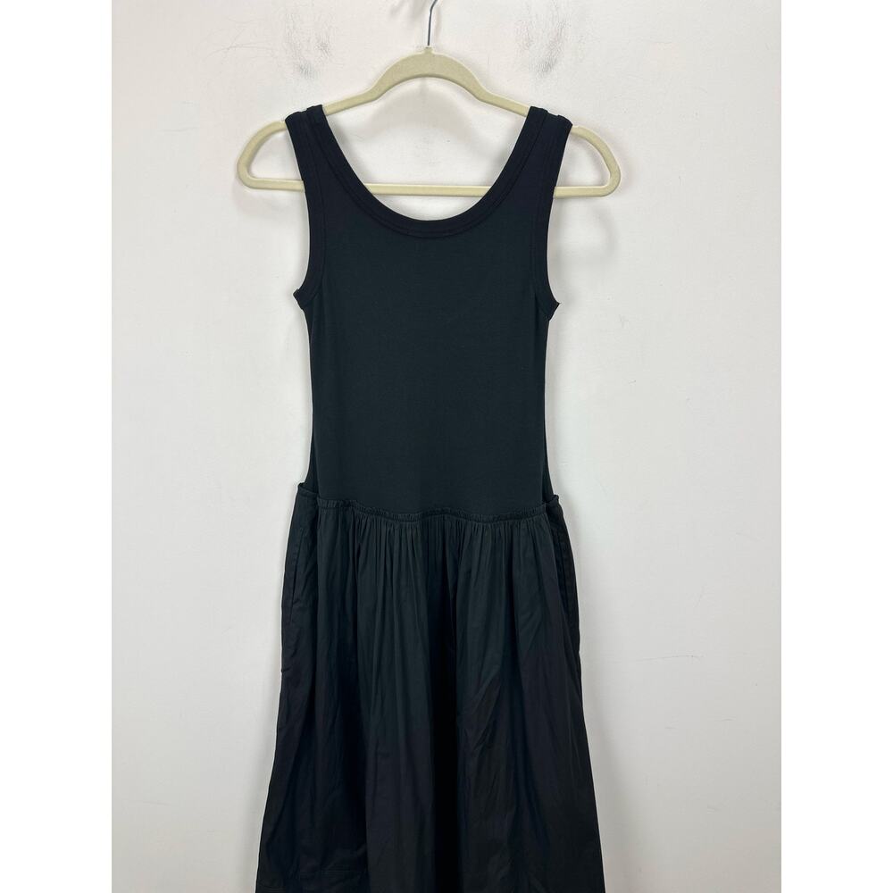 Madewell Mixed Poplin Scoopneck Maxi Dress Cotton A Line Minimalist Black XS NWT - Picture 14 of 14